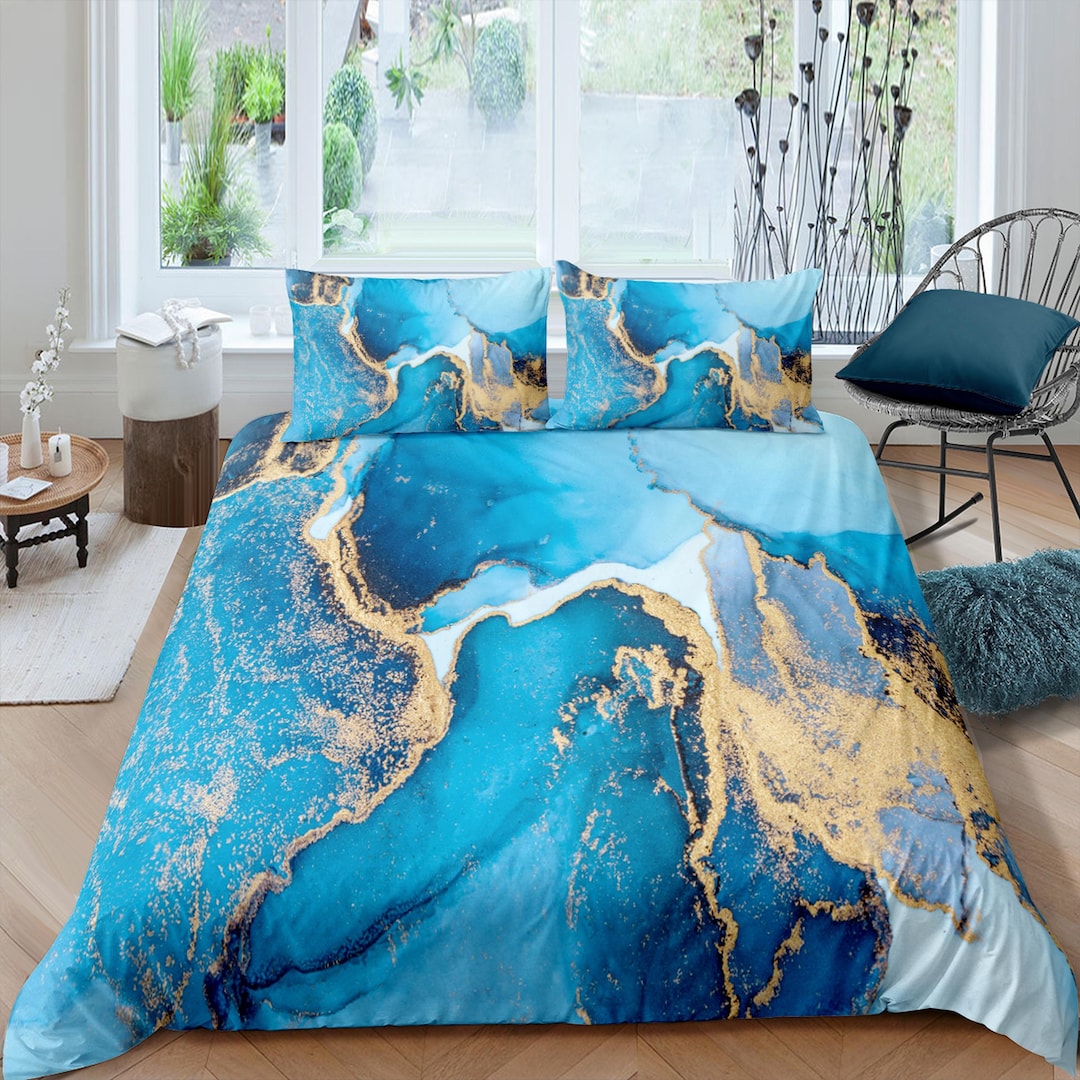 Marble full size comforter set discount