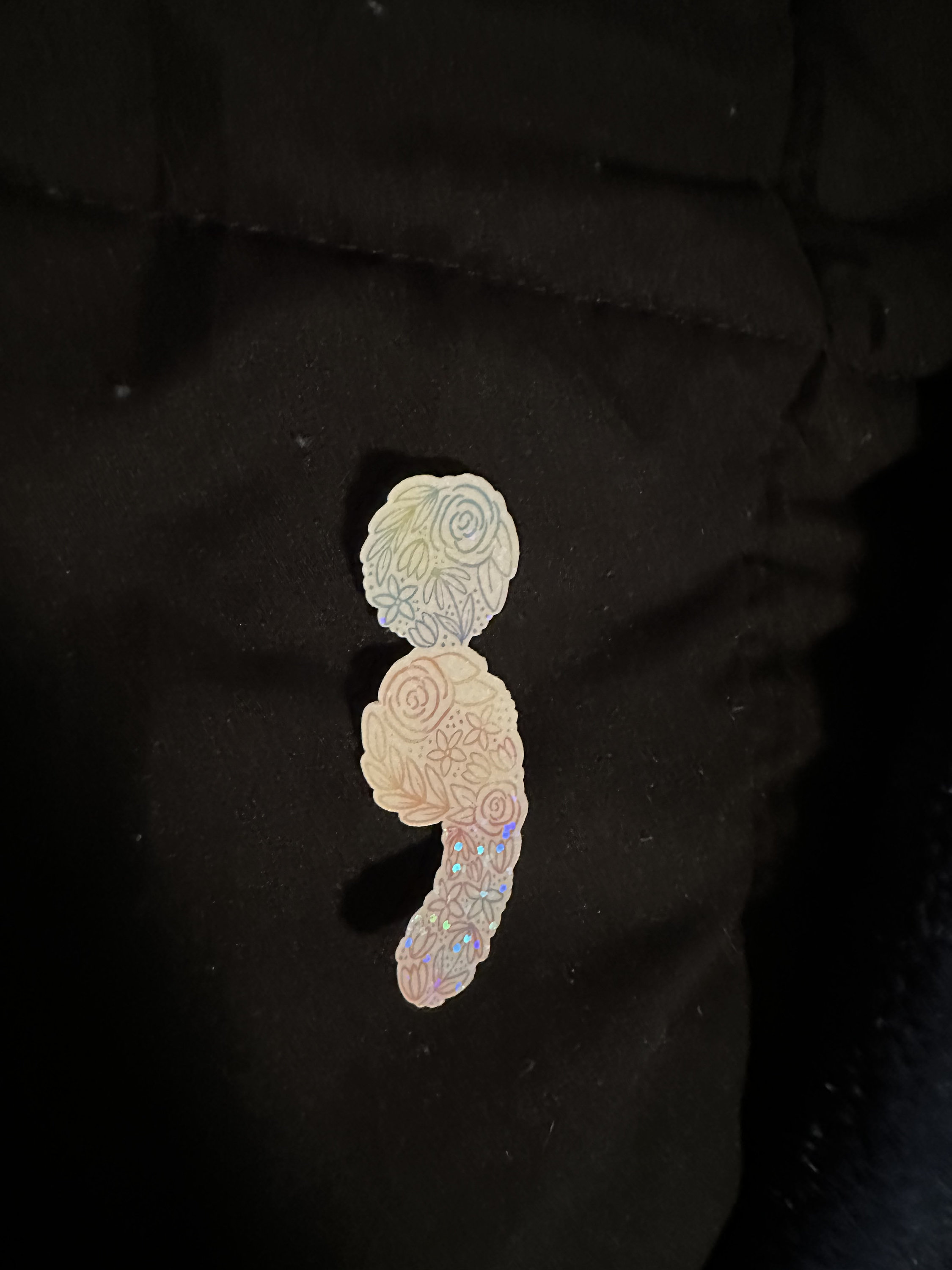 Floral Semicolon Sticker - Etsy