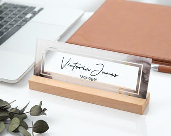 Spersonalizowana akrylowa tabliczka na biurko: niestandardowa dekoracja biura, prezent dla współpracownika