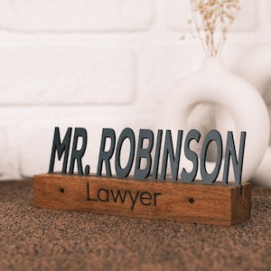 Wooden Desk Name Plate Personalized | Custom Desk Wood Name Plate | Office Accessory Gift | Gift for Boss | New Job Gift