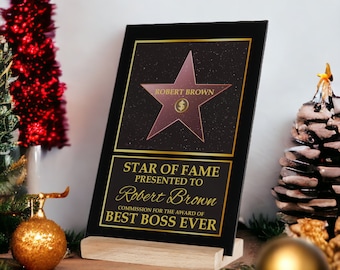 Personalized Hollywood Star Acrylic Plaque, Star Of Frame Keepsake, Hollywood Walk Of Fame Acrylic Plaque, Best Birthday Gift