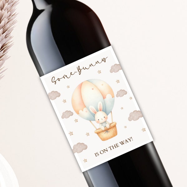 Easter Pregnanacy Announcement Wine Label | Printable Wine Label Pregnancy Reveal | New Baby Announcement Gift for Grandparents, Auntie