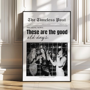 Personalized Newspaper Photo Print: Custom Newsprint Wall Art (Digital Download)