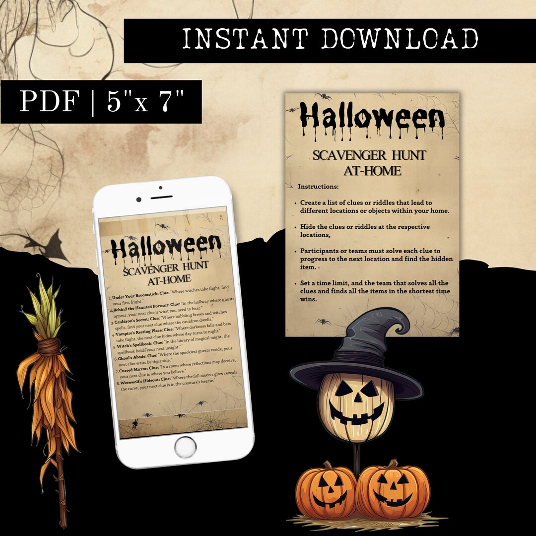 Halloween Scavenger Hunt Game Printable Halloween Party Ideas at Home ...