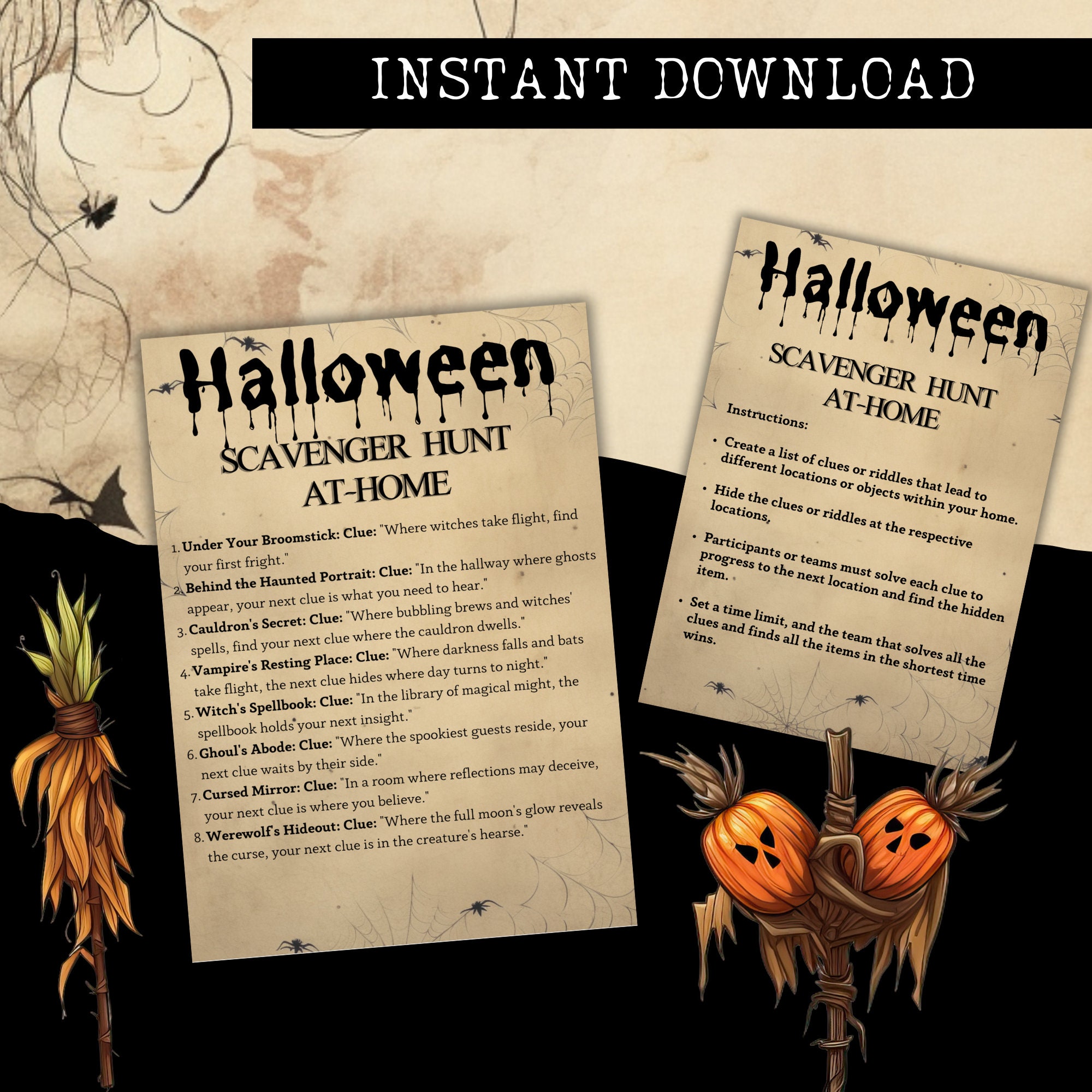 Halloween Scavenger Hunt Game Printable Halloween Party Ideas at Home ...