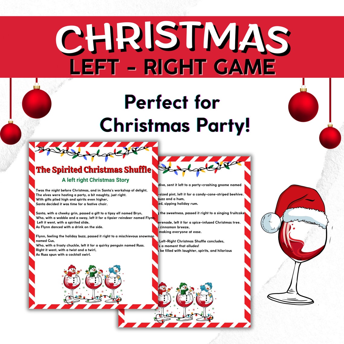 Christmas Left Right Game Christmas Party Game for Adults Printable ...