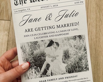 Programa de plantillas de periódicos de bodas / Programa de periódicos de bodas editables en Canva / Infografía de bodas imprimible, Cronología de bodas, Menú,