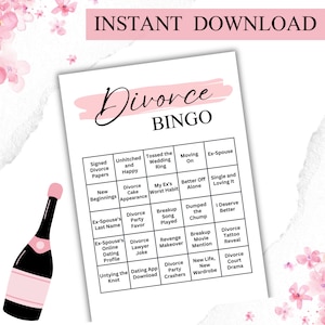 Divorce Bingo Party Game Printable - Divorce Party Games | Instant Download | 5x7" PDF For Printing or Mobile | Divorce Party Ideas