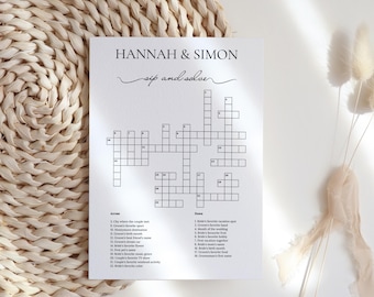 Custom Wedding Crossword Puzzle: Sip and Solve Game (Digital Download)