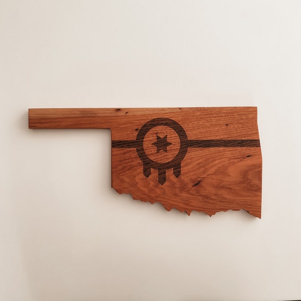 Oklahoma Cutting/ Serving Board with Tulsa Flag