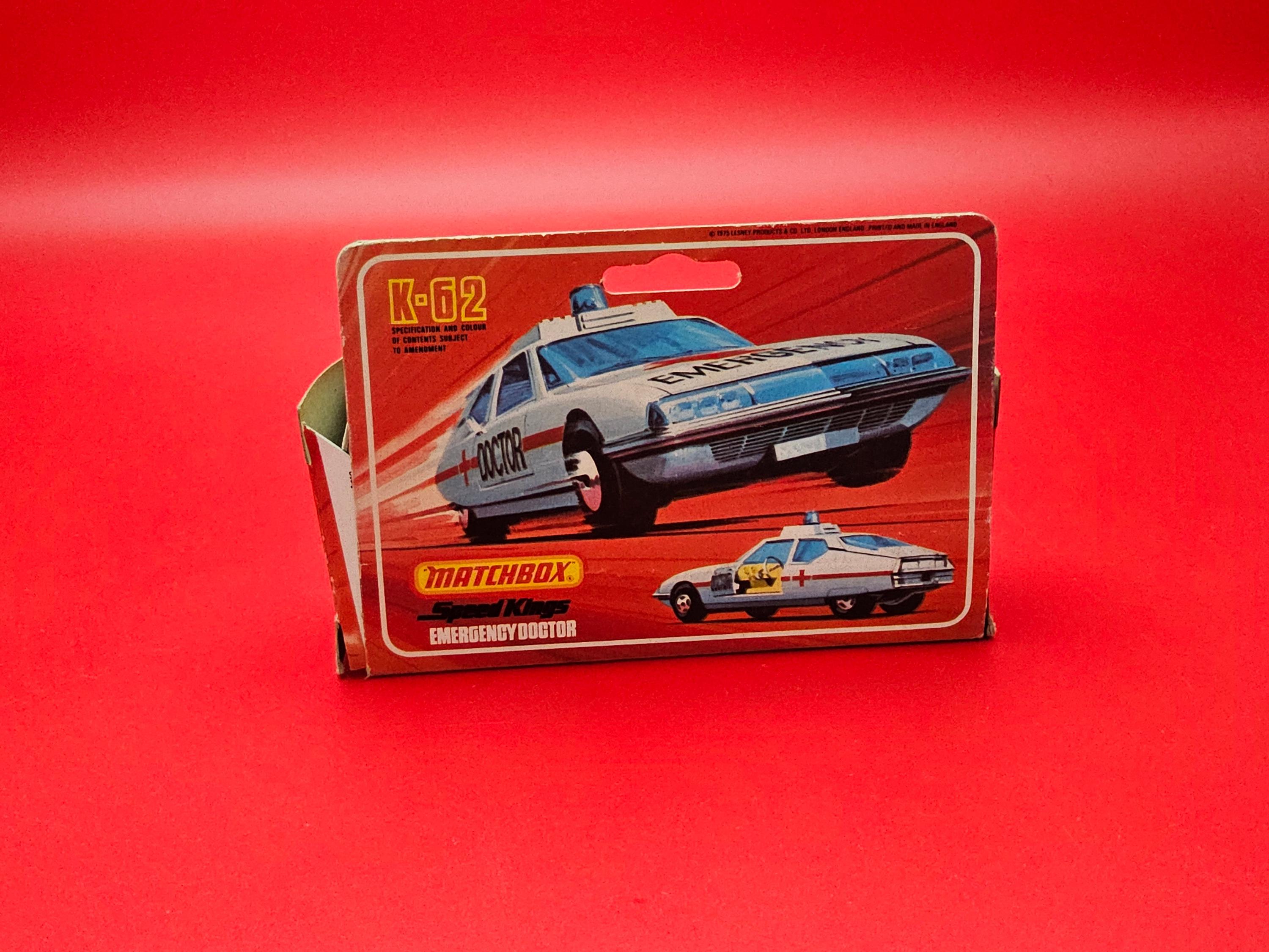 Matchbox Speedkings K62 Emergency Doctor Car in Original Packaging