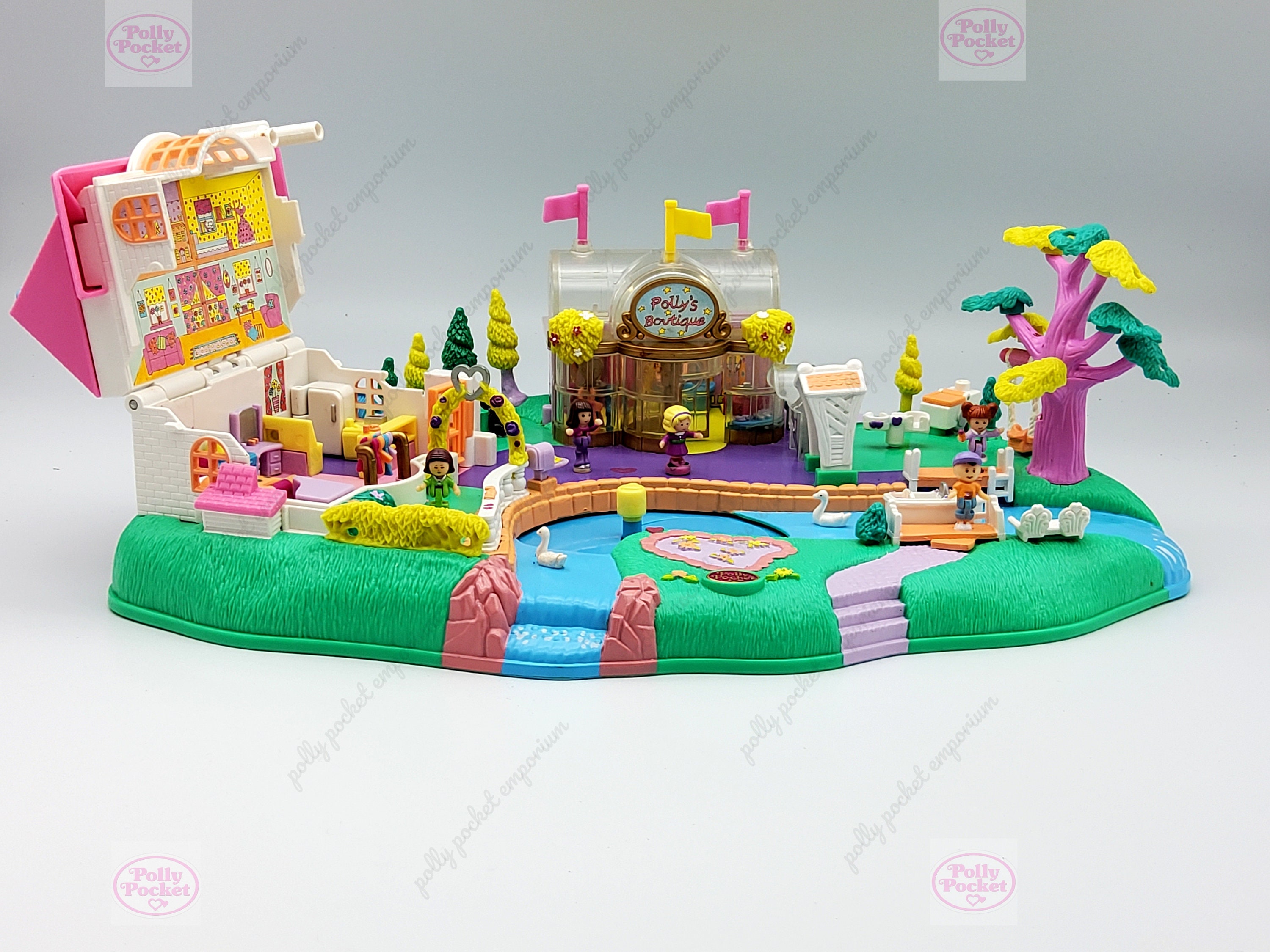 Polly Pocket Pollyville Doll and Vehicle Case of 8