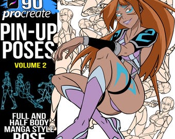 Procreate Pin-Up Manga Pose Stamps: 90+ Female Full Body Brushes (Digital Download)