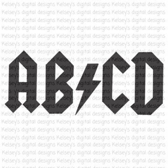 AB/CD Rock N Roll Letters Instant Download Digital File Svg Etsy