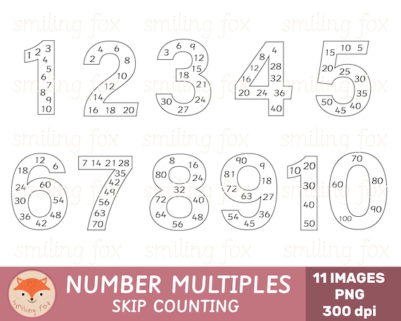 Number Multiples Clip Art Skip Counting Clipart Times Tables - Etsy