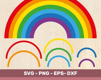 Rainbow SVG, Laser Cut, Vector, eps, png, dxf, Cricut cut file, Silhouette, Layered Files, Rainbow Clipart, Cutting Files, Commercial Use
