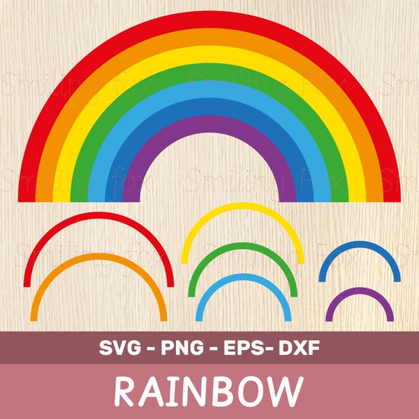 Rainbow SVG, Laser Cut, Vector, eps, png, dxf, Cricut cut file, Silhouette, Layered Files, Rainbow Clipart, Cutting Files, Commercial Use