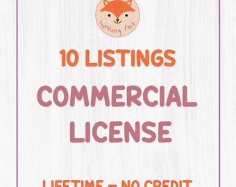 Commercial License - 10 Listings - No Attribution Commercial Use
