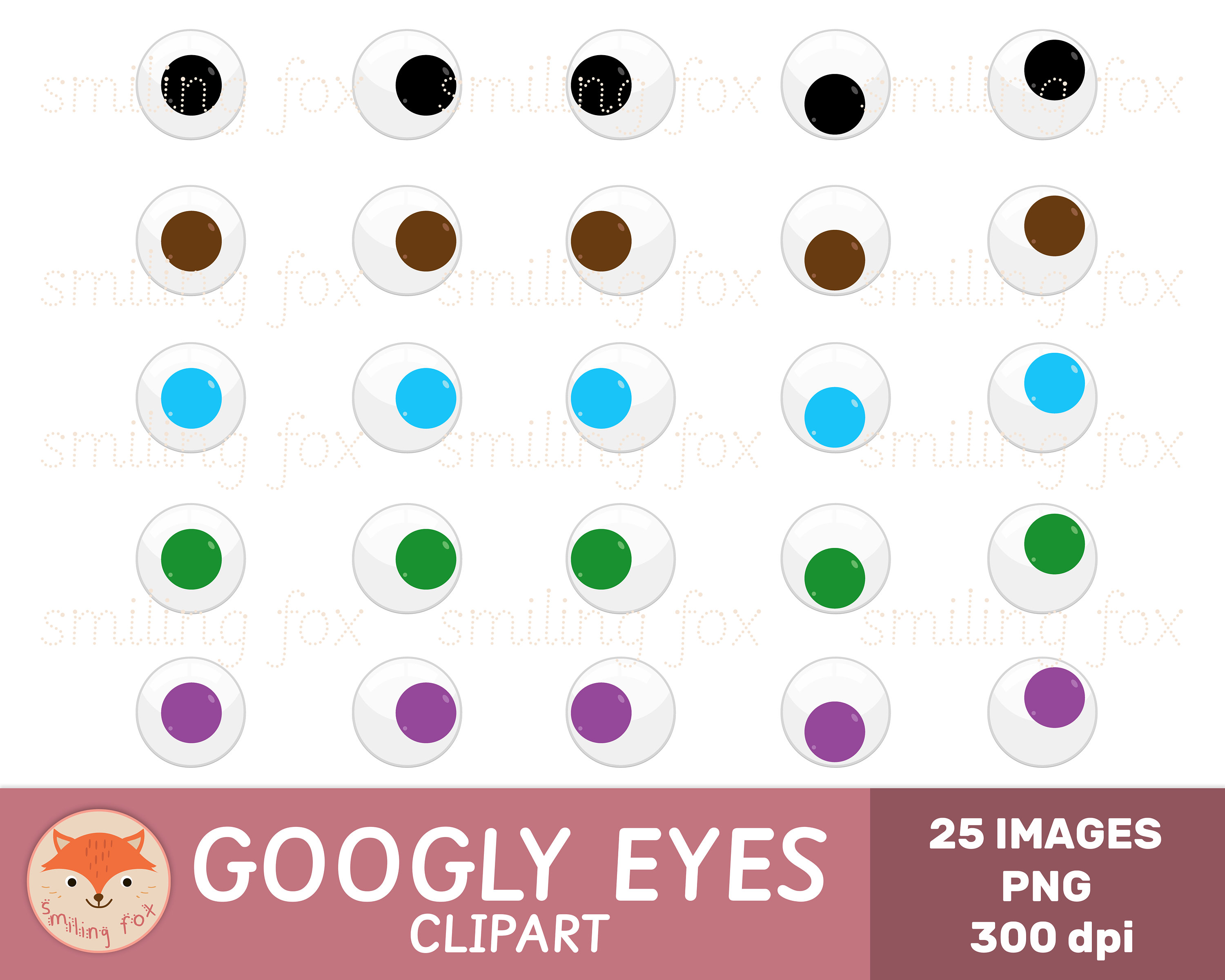 Googly Eyes Clipart, Plastic Eyes, Toy & Monster Eyes, PNG, Commercial