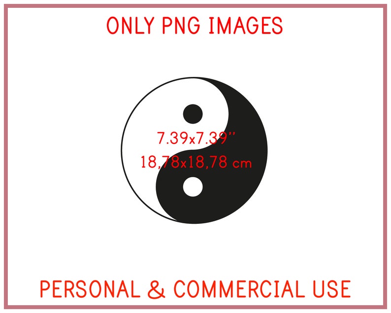 Yin Yang Symbol Clip Art, Taijitu Clipart, 12 PNG Images, 300 dpi, Chinese Traditional Symbol, Personal and Commercial Use image 2
