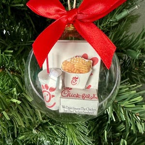 Chick-fil-A ornament, Christmas ornament, Christmas tree ornament, Christmas present, unique ornament, chickfila  addict, Christmas gift,