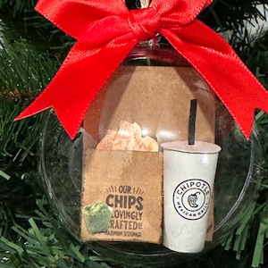 Chipotle Christmas Ornament, Handmade Foodie Gift