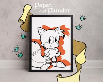 Tails , Sonic the Hedgehog 2 , Sega Game Art (4x6 5x7 A4 or A3)