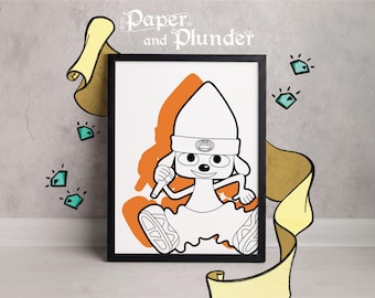 PaRappa the Rapper Print , Playstation 1 Art (4x6 5x7 A4 or A3)