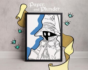 Vivi Print , Final Fantasy IX , Video Game Art (4x6 5x7 A4 or A3)