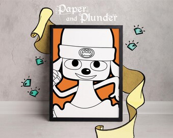 Lámina de PaRappar the Rapper, arte del videojuego de Playstation (4x6, 5x7, A4 o A3)