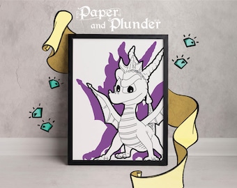Spyro the Dragon , Playstation Game Art (4x6 5x7 A4 or A3)