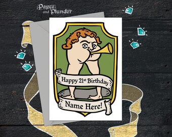 Tarjeta de cumpleaños de Kingdom Come: Deliverance II, nombre y edad personalizados, Butt Trumpet