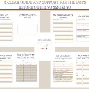 The Printable Smoke Free Guide and Tracker | Stop Smoking | Quit Smoking | Printable Stop Smoking Goal Planner | New Years resolution image 2