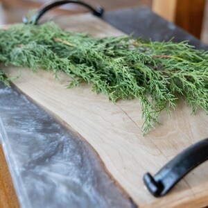 Custom Handmade Wooden Epoxy Charcuterie Board | Wood Epoxy Board | Handled Board | Wooden Charcuterie Board | Wood Serving Tray