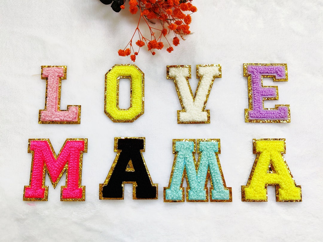 Buy Sticker Letters 2.15 Chenille Letters Self-adhesive Patches Chenille  Letter Patch Letter Patches Stick on Letters, Patch for Hats Online in  India 