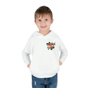 Amo solo la mia mamma mi dispiace - Cuore tradizionale in stile tatuaggio con cappuccio in pile con cappuccio in pile con cappuccio di mamma Banner Toddler Pullover