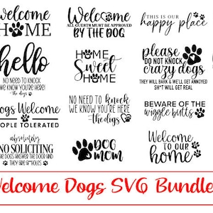 Welcome Dogs SVG Bundle, Welcome Dog Rounds, Welcome Dogs Wood Round, Welcome SVG, Dog Signs, Dogs Welcome, Dog Rounds, Welcome Door Hangers