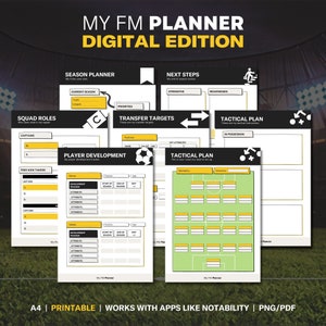Football Manager 2024 Digital Planner — współpracuje z aplikacjami takimi jak Notability