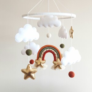 Rainbow and cloud baby mobile, Nursery mobile, Rainbow mobile, Cloud mobile, Baby mobile, Macrame Mobile, Macrame rainbow, Boho mobile