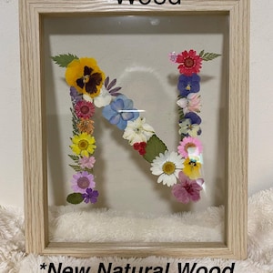 Custom Pressed Flower Initial Art, Floral Letter Frame, Nursery Decor