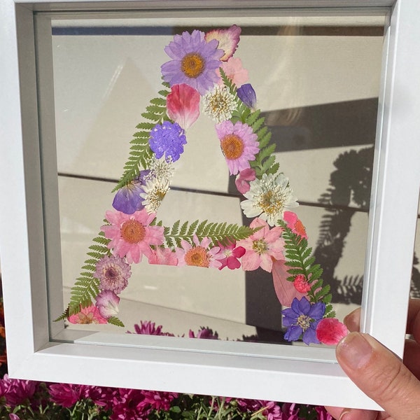 Pressed Flower Initials Nursery Wall Art - Etsy