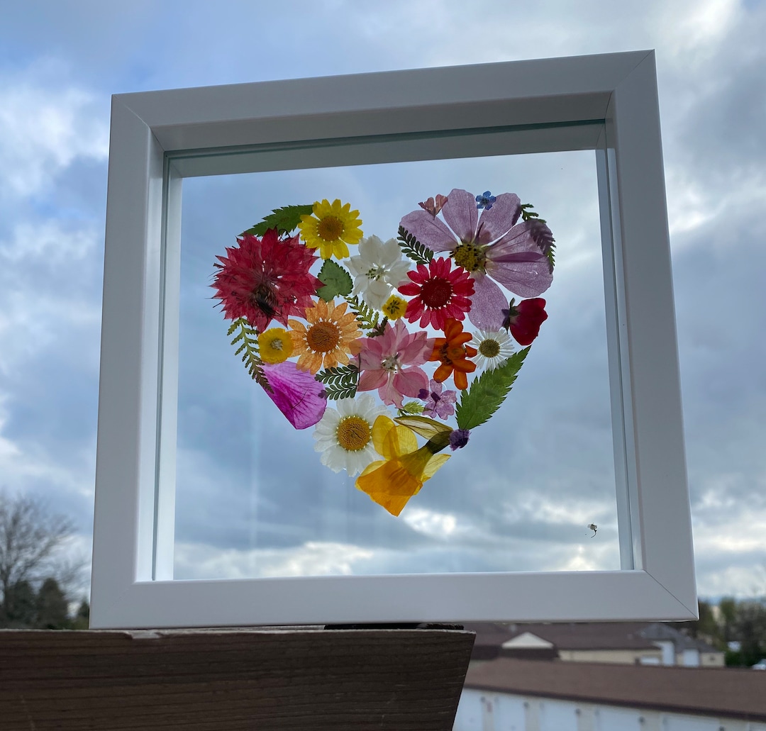Pressed Flower Art Framed Letter & Names Your Color Scheme and Frame