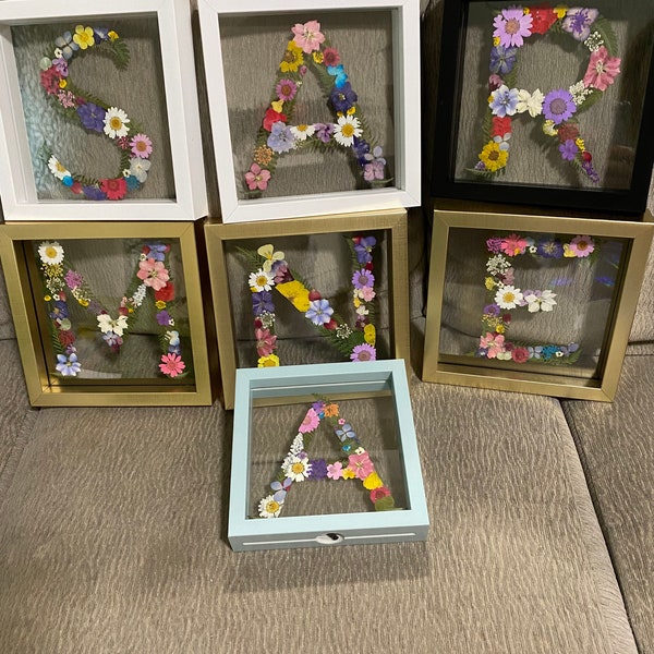 Pressed Flower Initials Nursery Wall Art - Etsy