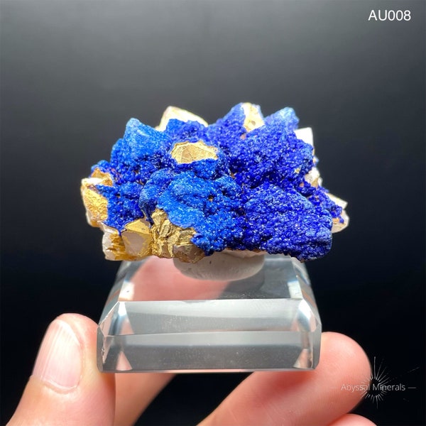 Azurite & Chrysocolla on Quartz from Yunnan, China, Newly found spar, Crystal, Mineral Specimen