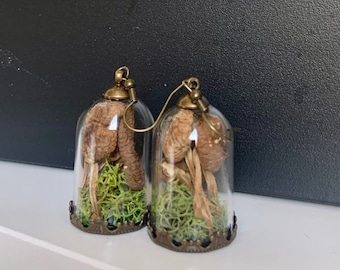 Hohe Kuppel Pilz Terrarium Ohrringe