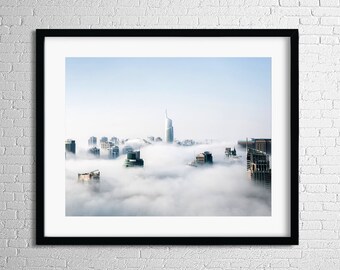 Printable Photo Skyscraper Surrounded By Clouds,Original Art Print,Digital Download,Architecture Print,Urban Poster,Architecture Photography