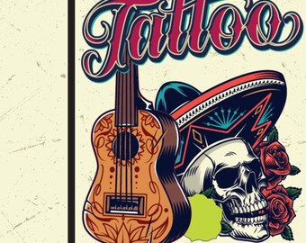 Tattoo Coloring Book: 50+ Tattoo Designs for Adults (Digital Download)