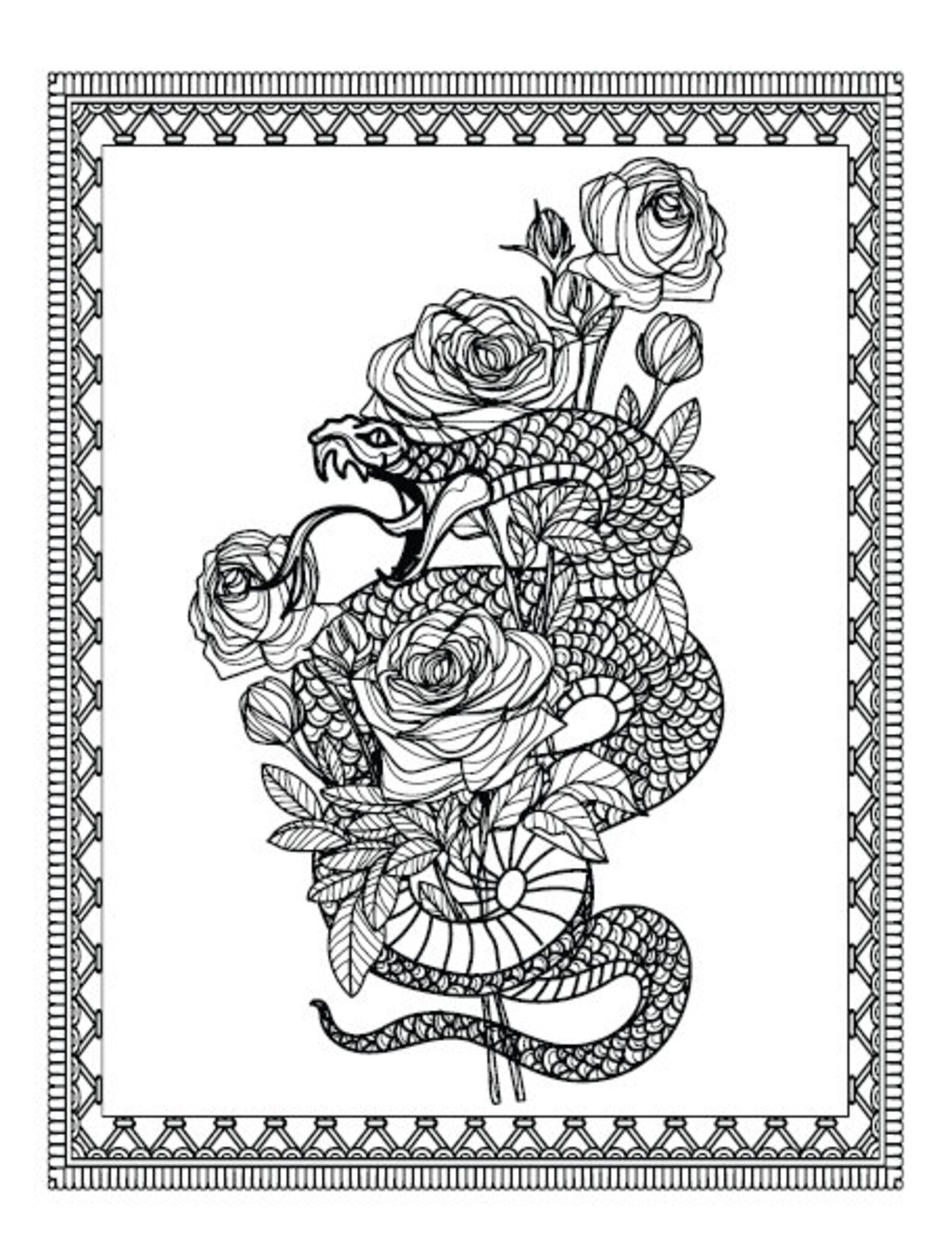 Tattoo Coloring Book - Instant Download - Adult Tattoo Coloring Book - Reduce Stress - Etsy