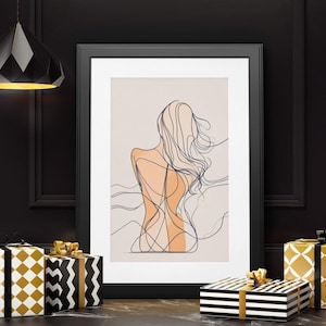 Female Figure Line Art | Silhouette Print | Line Art Print | Figure Art | Woman Art | Bathroom Print | Digital Download | Wall Decor