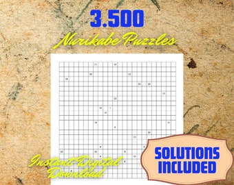 3.5K Nurikabe Puzzle Bundle: Strategic Brain Training (Digital Download)